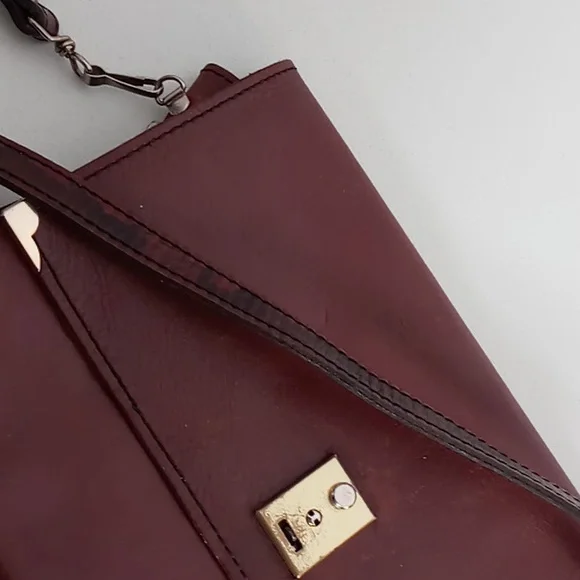 Vintage Passport/Document Leather Crossbody - Brown w/Brass Hardware